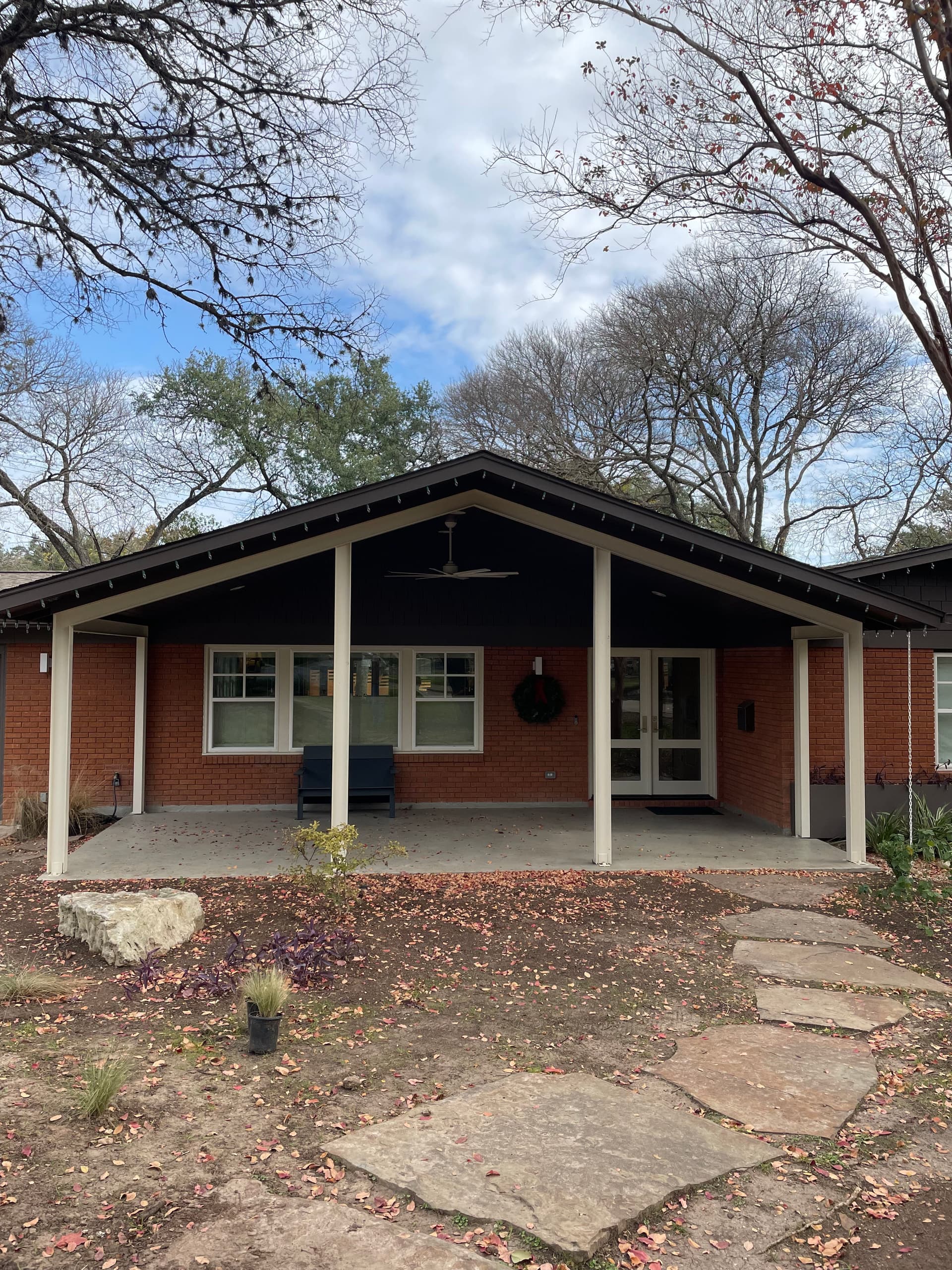 Custom I-Beam Gable Porch Roof and Planter Box in Tarrytown image