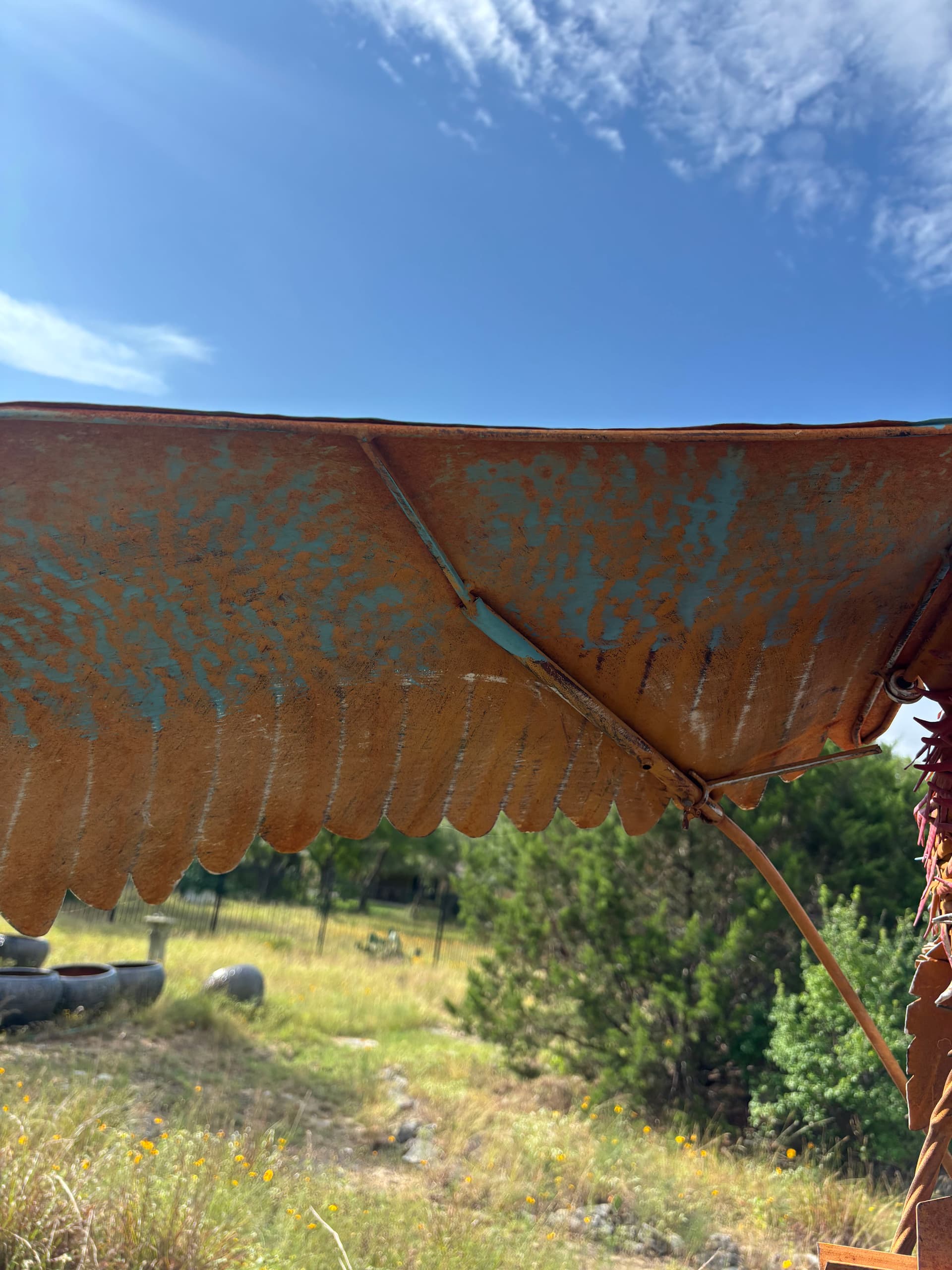 Gallery photos for Broken Wing Repair on a Metal Flamingo Sculpture in Georgetown TX: Image #1